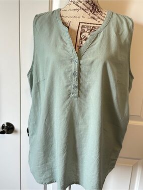 Northern Reflections linen-blend sleeveless top - sz XL